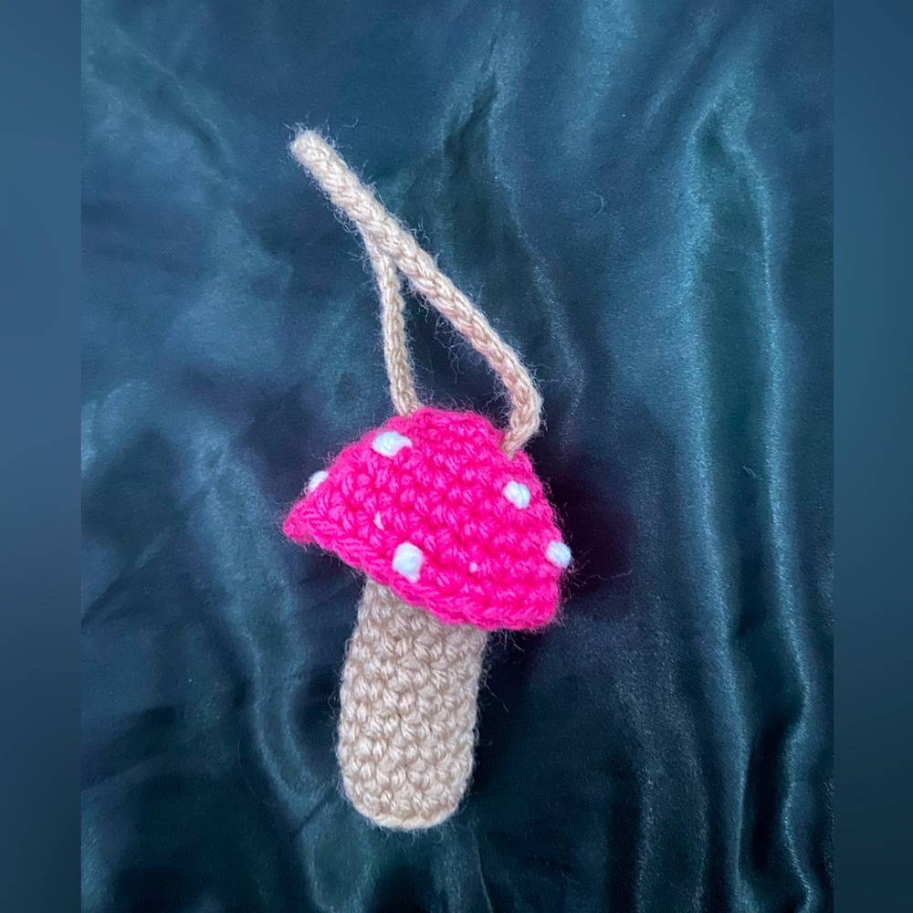 🍄 crochet mushroom chapstick holder